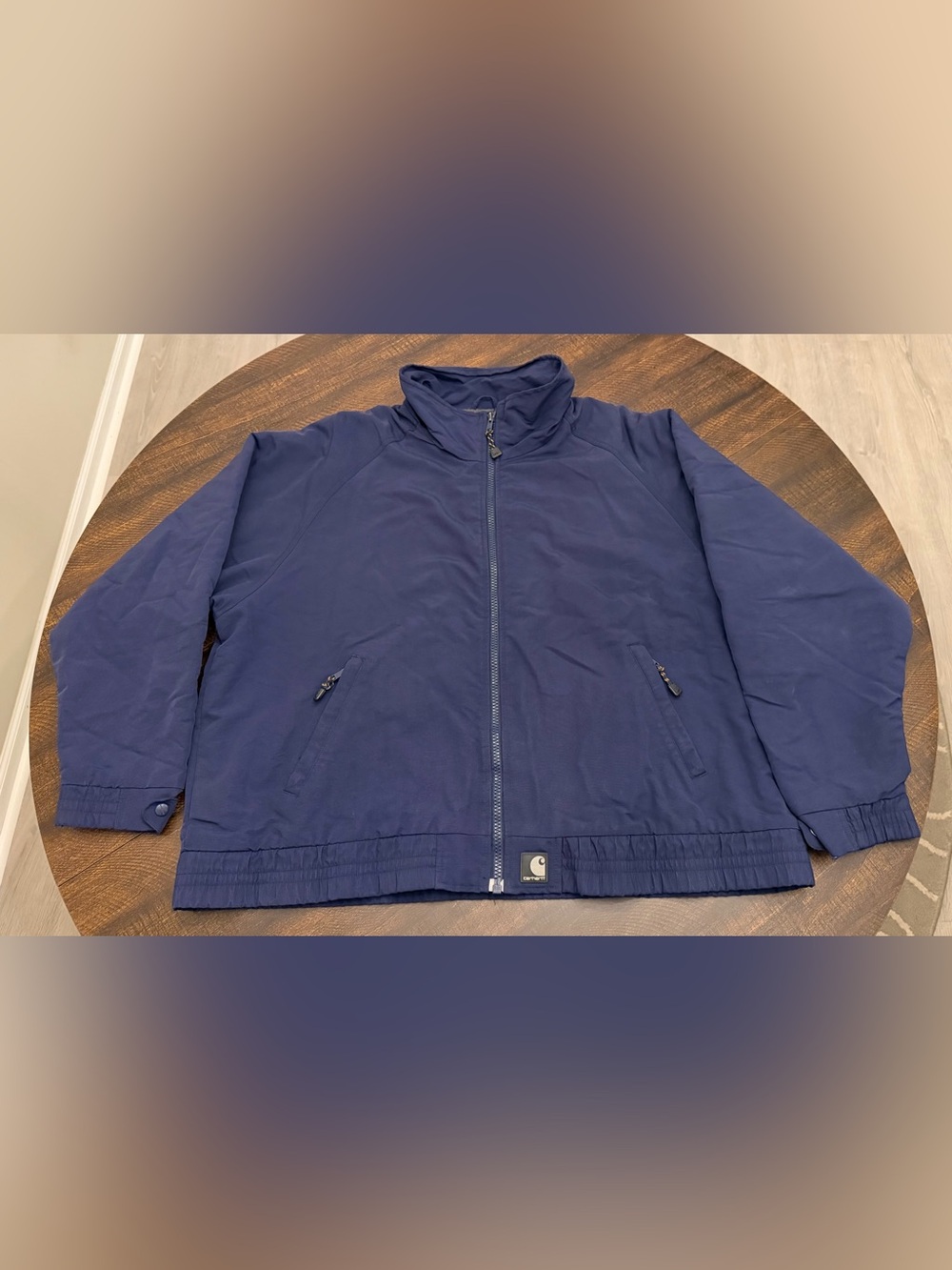 Vintage Carhartt Jacket Fleece Lined Mens Made In USA Blue Full Zip-2XL
